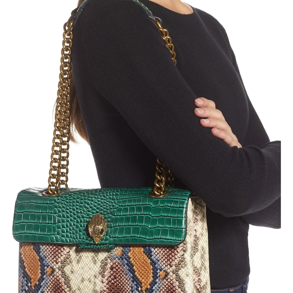 KURT GEIGER Kensington X Reptile Embossed Leather Bag - Picture 7 of 11